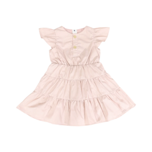 Korango - Tiered Lawn Dress: Dusty Pink