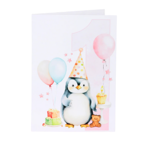 Lil's Cards - Greeting Card: 1st Birthday Pink