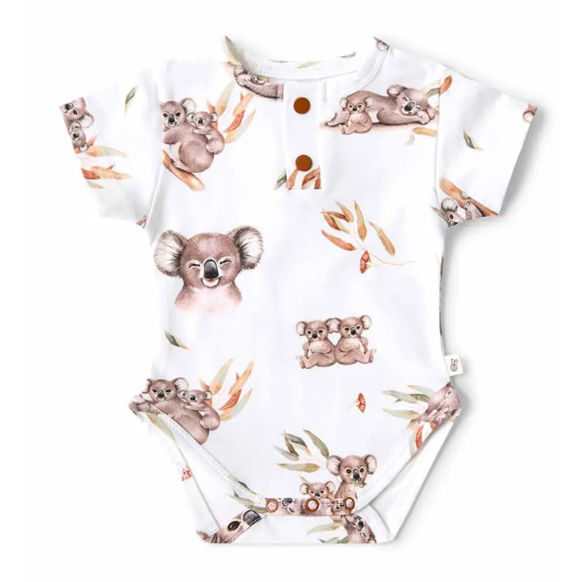 Snuggle Hunny Short Sleeve Organic Bodysuit Koala