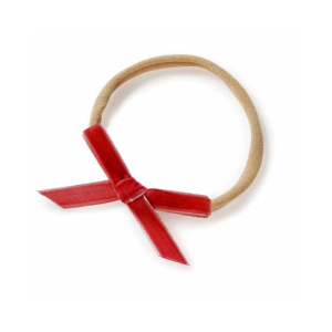 Snuggle Hunny - Velvet Bow Baby Headband: Red