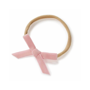 Snuggle Hunny - Velvet Bow Baby Headband: Rose Pink