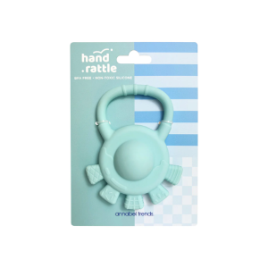 Annabel Trends - Silicone Hand Rattle: Aqua