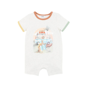 Bebe - Ivan: Camp Scene Short Sleeve Romper