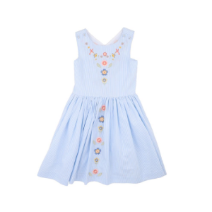 Fox + Finch - Songbird: Stripe Embroidered Cross Back Dress