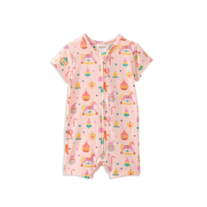 Milky - Zip Romper: Candy Cane