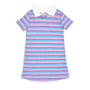 Milky - Rib Dress: Lilac Stripe