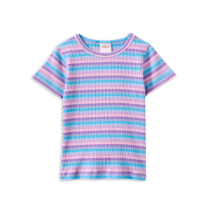 Milky - Rib Tee: Lilac Stripe