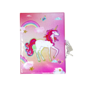 Pink Poppy - 3D Lockable Diary: Unicorn Butterfly