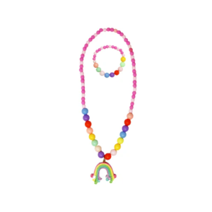 Pink Poppy - Necklace + Bracelet Set: Rainbow Cloud