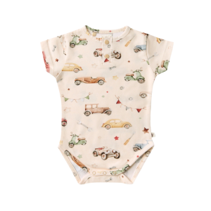 Snuggle Hunny - Organic Bodysuit: Vintage Cars