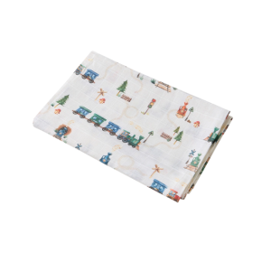 Snuggle Hunny - Organic Muslin Wrap: Trains