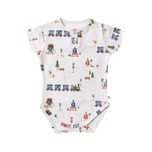 Snuggle Hunny - Organic Bodysuit: Trains