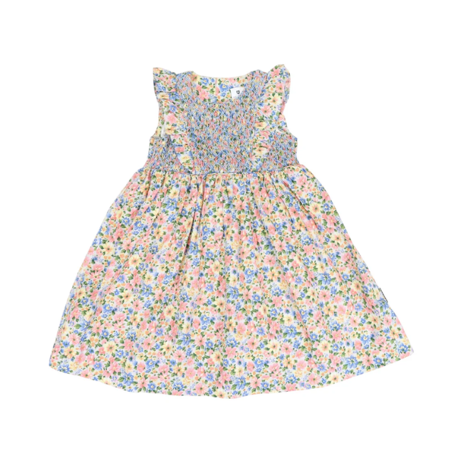 Korango – Smocked Floral Dress Yellow 1 Korango – Smocked Floral Dress Yellow 1
