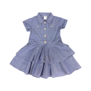 Korango - Chambray Tiered Swing Dress: Dark