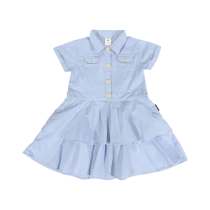 Korango - Chambray Tiered Swing Dress: Light