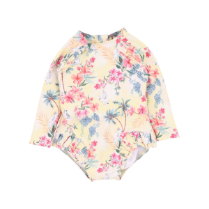 Minihaha Swim - Milana Yellow: Long Sleeve Sunsuit
