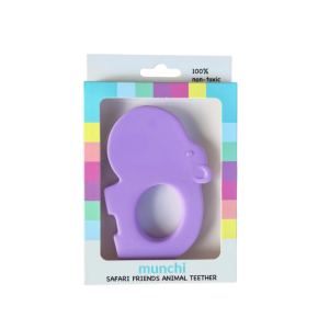 munchi - Safari Friends Animal Teether: Hippo Purple