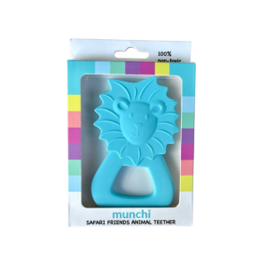 munchi - Safari Friends Animal Teether: Lion Blue