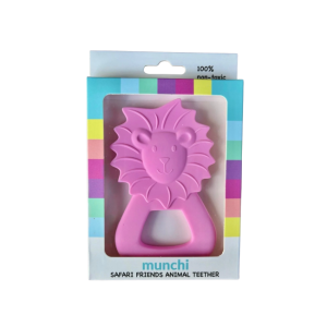 munchi - Safari Friends Animal Teether: Lion Pink
