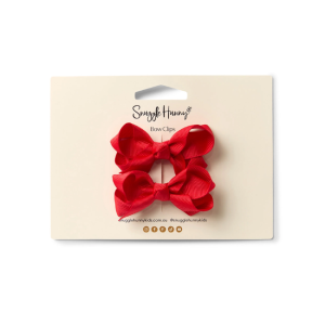 Snuggle Hunny - Bow Clips: Red