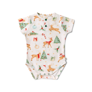 Snuggle Hunny - Organic Bodysuit: Prancer + Friends