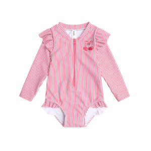 Huxbaby - Frill Swimsuit: Cherry Pie Stripe