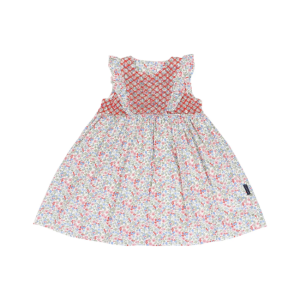 Korango - Smocked Floral Dress: Red