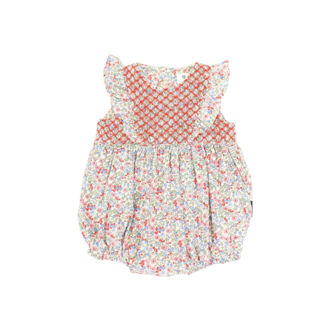 Korango – Smocked Floral Sunsuit_ Red Korango – Smocked Floral Sunsuit_ Red