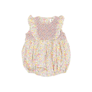 Korango - Smocked Floral Sunsuit: Yellow