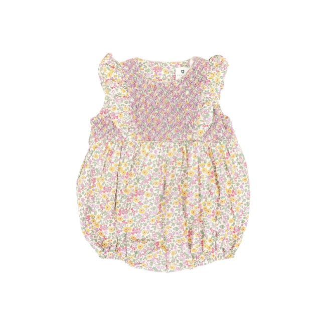 Korango – Smocked Floral Sunsuit_ Yellow Korango – Smocked Floral Sunsuit_ Yellow