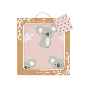 Living Textiles - Australiana Baby Blanket: Koala/Blush