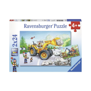 Ravensburger - 2x24 Piece Puzzle: Diggers at Work