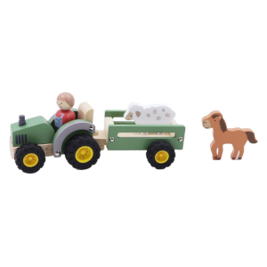 Kaper Kidz - Wooden Tractor with Farm Animals: Green