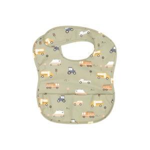 All4Ella - Recycled Pouch Bib: Trucks