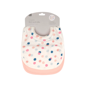 All4Ella - Roll Neck Bibs 2 Pack: Confetti