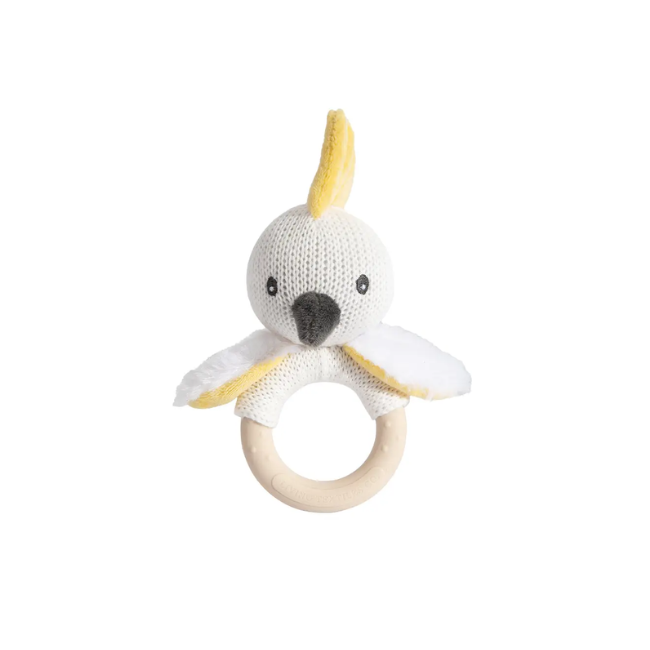 living textiles Ring Rattle - Cockatoo living textiles Ring Rattle - Cockatoo