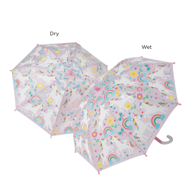 Floss + Rock - Colour Changing Umbrella_ rainbow unicorn Floss + Rock - Colour Changing Umbrella_ rainbow unicorn