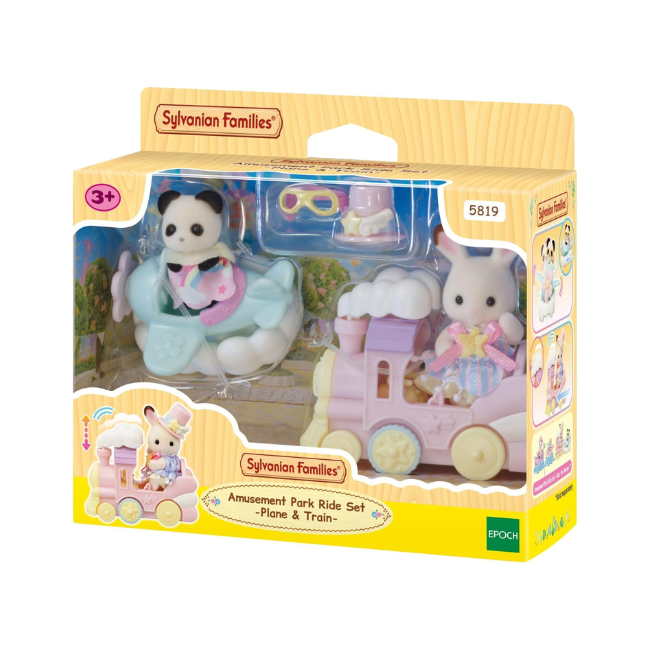 Sylvanian Families - Amusement Park Ride Set_ Plane + Train Sylvanian Families - Amusement Park Ride Set_ Plane + Train