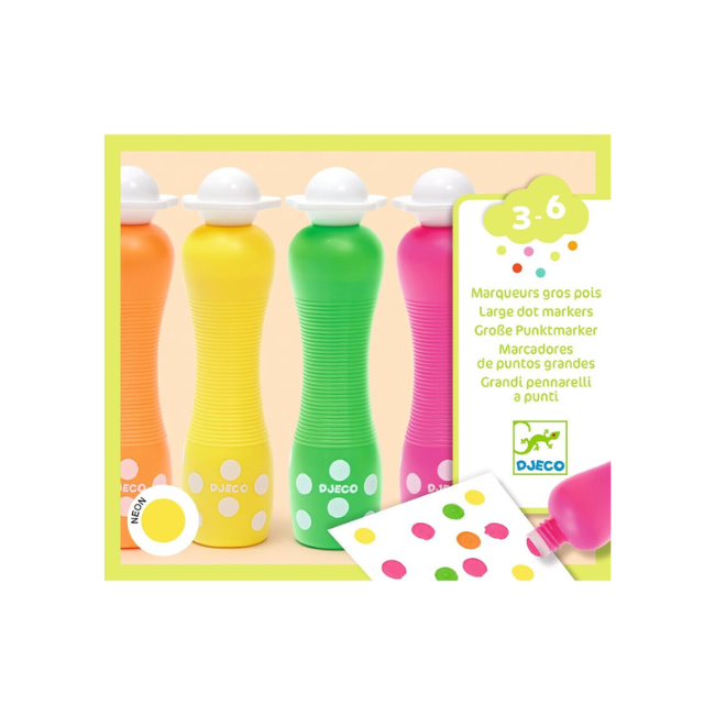 djeco 4 foam markers_ neon djeco 4 foam markers_ neon