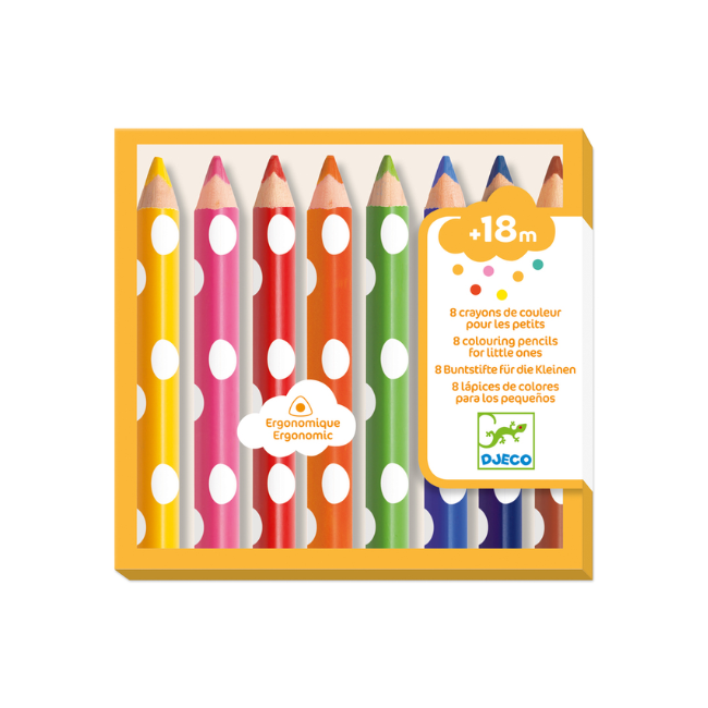 djeco 8 ergonomic coloured pencils