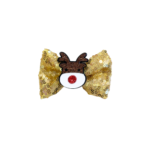 Twinkle + Bloom by Sophie - Sequin Hair Bow: Rudolph