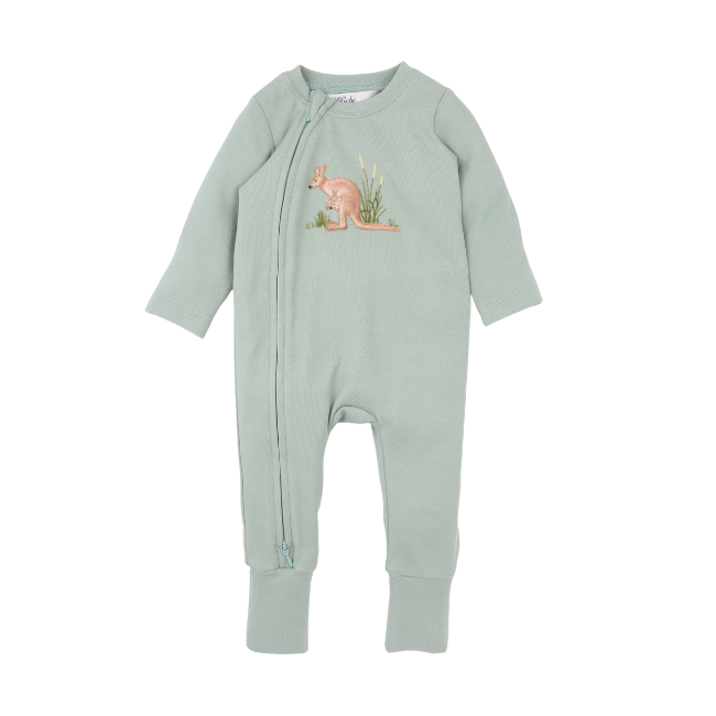 Bebe – Charlie_ Kangaroo Organic Long Sleeve Zipsuit