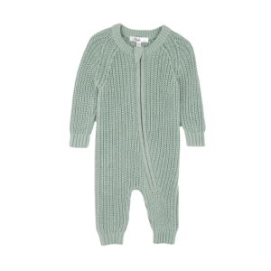 Bebe - Charlie: Knitted Zip Romper Sage