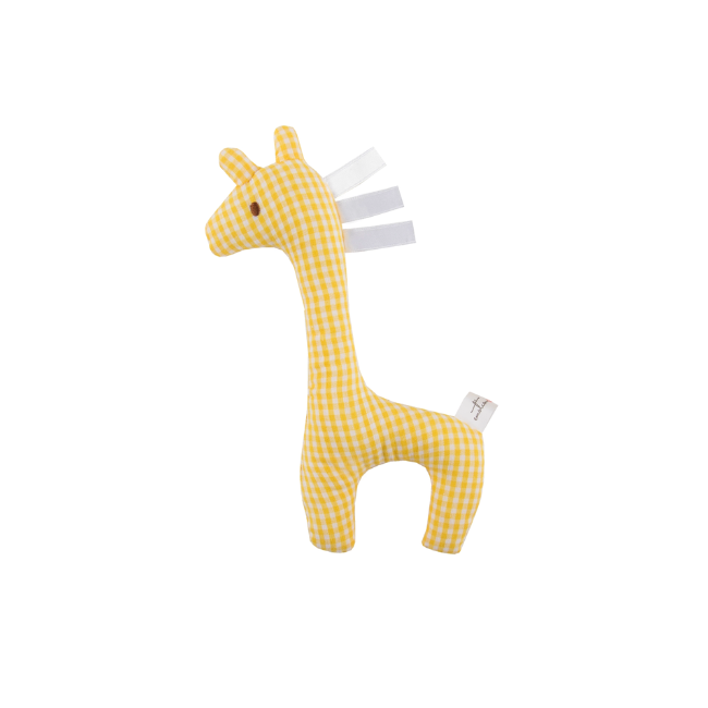 Emotion + Kids - Giraffe Rattle_ Yellow Gingham