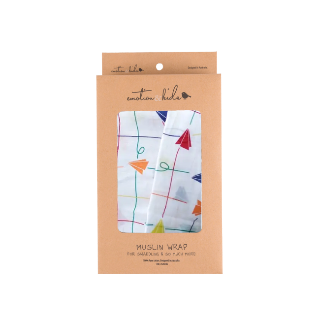 Emotion + Kids – Muslin Wrap_ paper planes