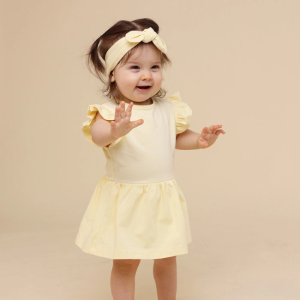Snuggle Hunny - Organic Dress: Lemon Sorbet