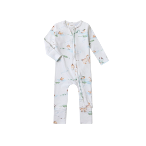Snuggle Hunny - Organic Snugglesuit Convertible Romper: Duck Pond