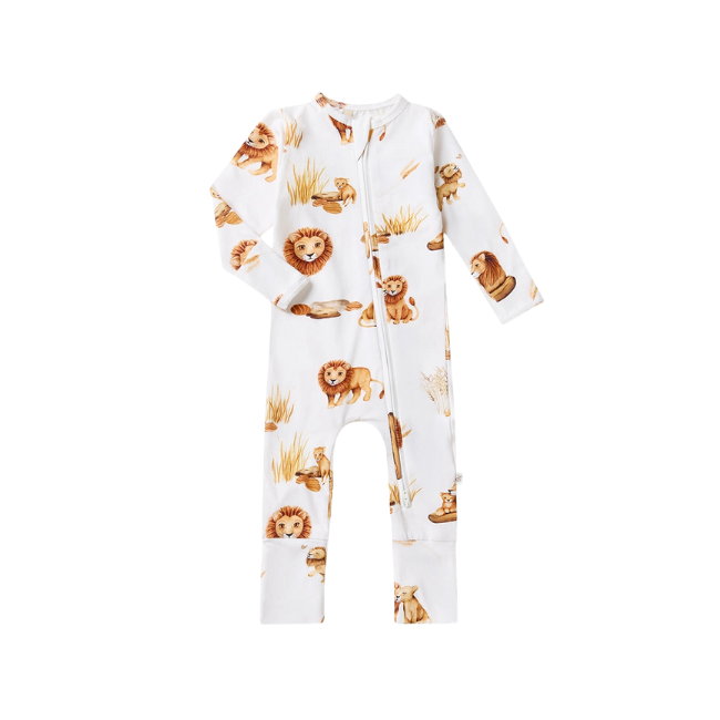 snuggle hunny Organic Snugglesuit Convertible Romper lion