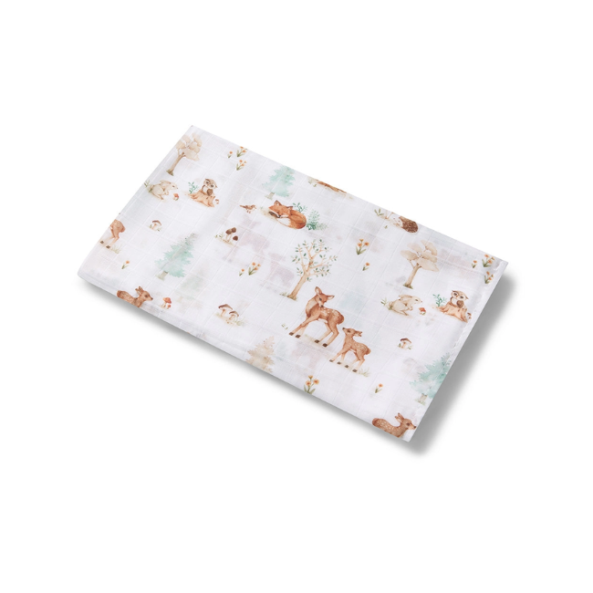 snuggle hunny Organic muslin wrap woodland
