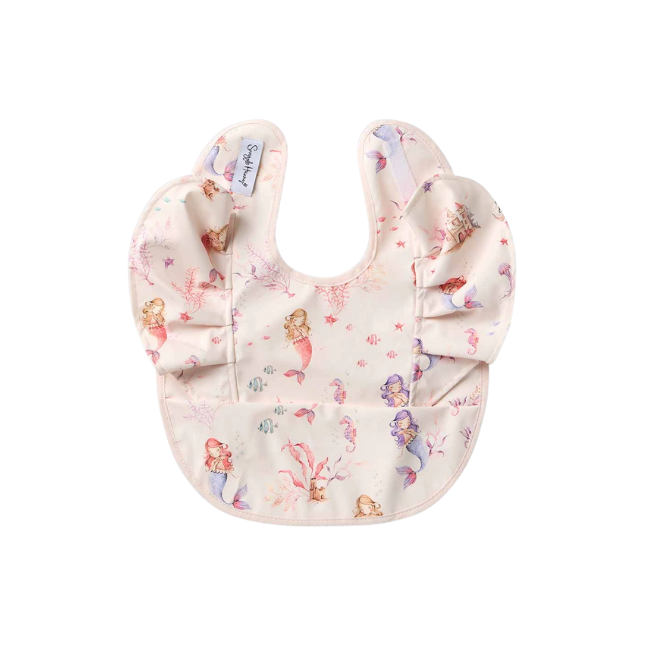 snuggle hunny snuggle bib with frills mermaid